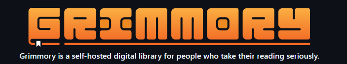 Grimmory's new Logo. It's blocky with a G that looks like a book