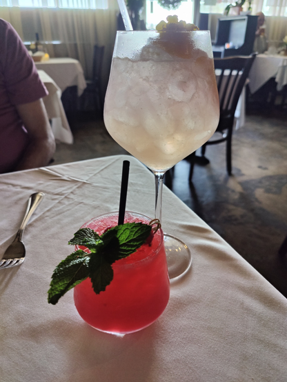 Two mixed drinks