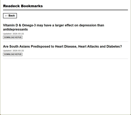 a screenshot of the simple black and white site with the same two articles in a collection